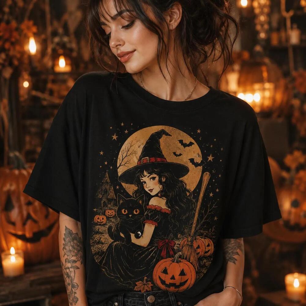 Retro Witch Shirt, Halloween Shirt, Witchy Graphic Tee,